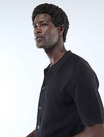 Polo en maille gaufrée