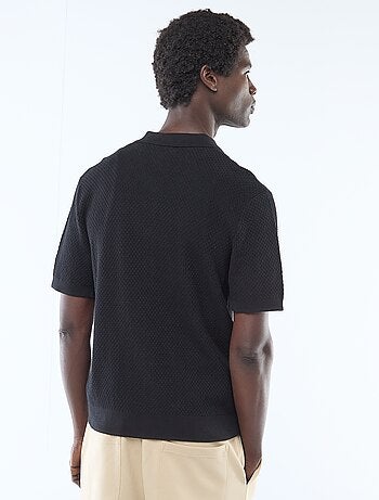 Polo en maille gaufrée