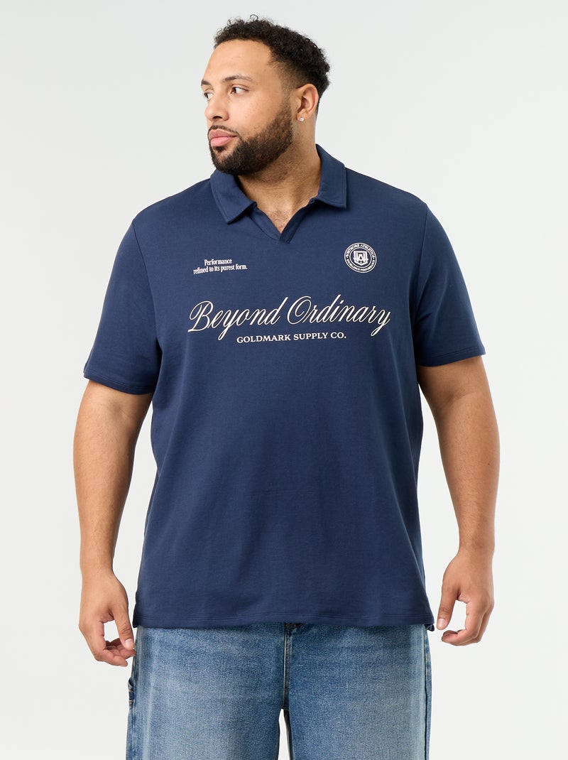 Polo en maille jersey manches courtes Noir - Kiabi