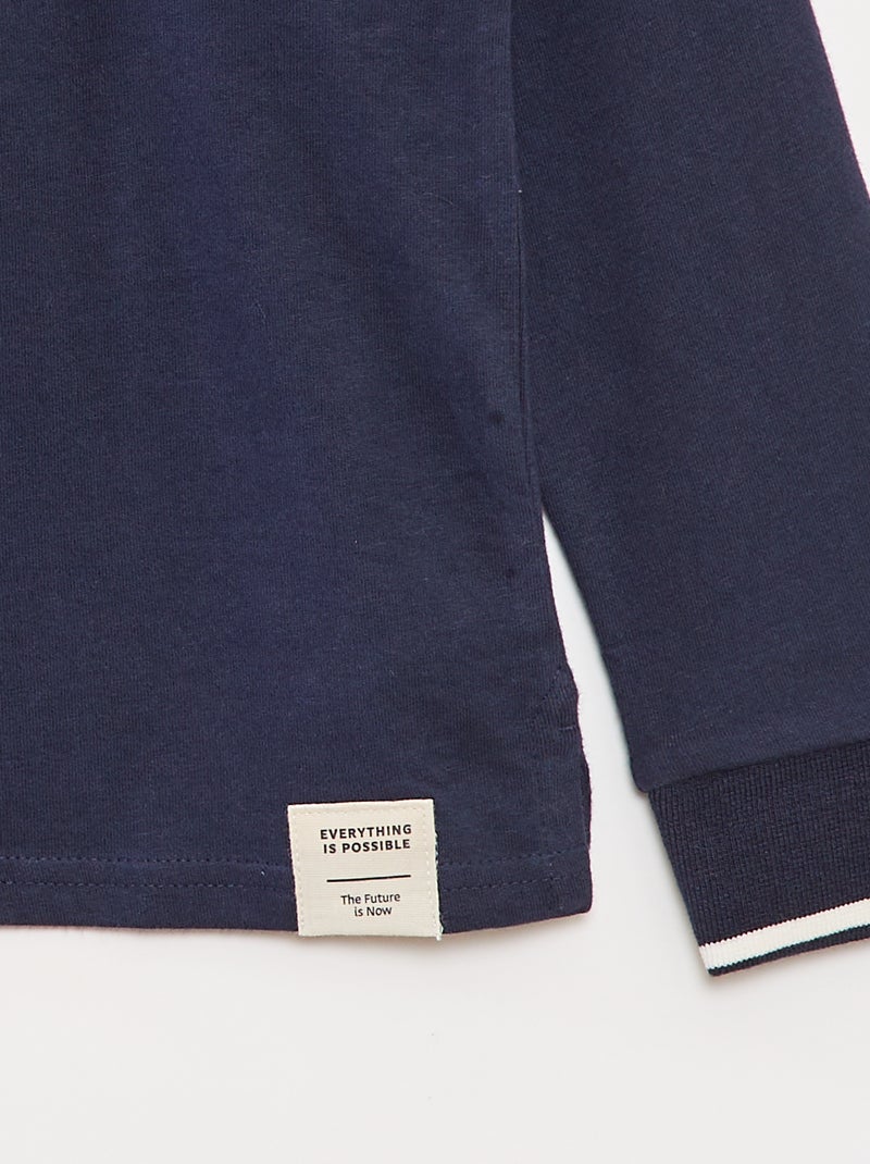 Polo en maille jersey style rugby Blanc - Kiabi