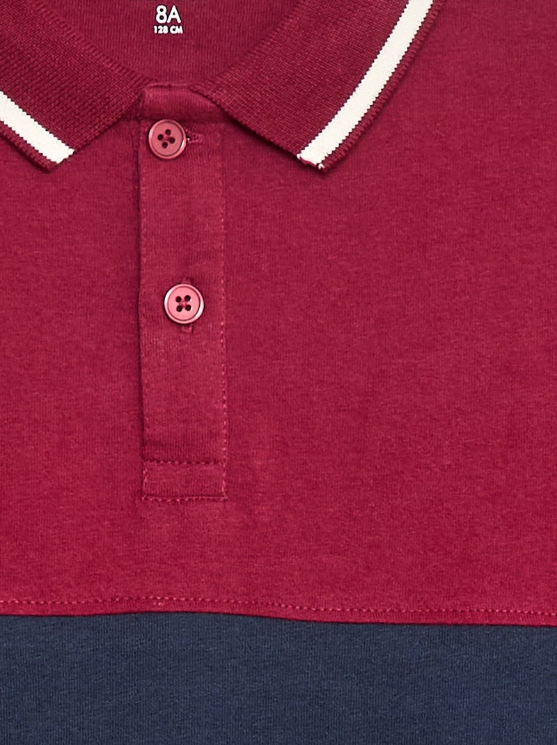 Polo en maille jersey style rugby Rouge - Kiabi