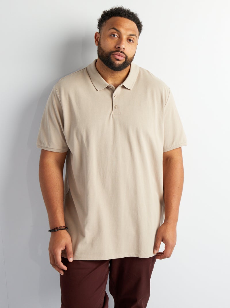 Polo en maille piqué Beige gris - Kiabi