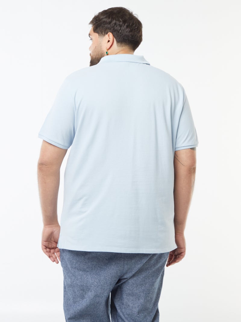 Polo en maille piqué Bleu - Kiabi