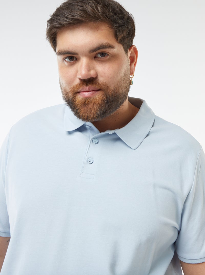Polo en maille piqué Bleu - Kiabi