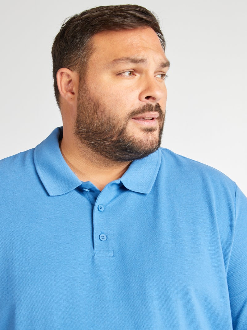 Polo en maille piqué Bleu - Kiabi