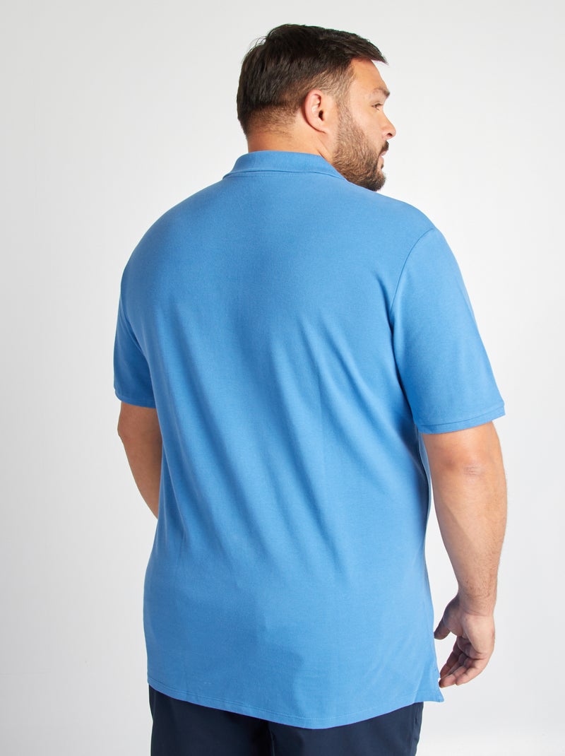 Polo en maille piqué Bleu - Kiabi