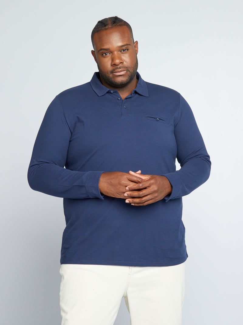 Polo en maille piqué Marine - Kiabi