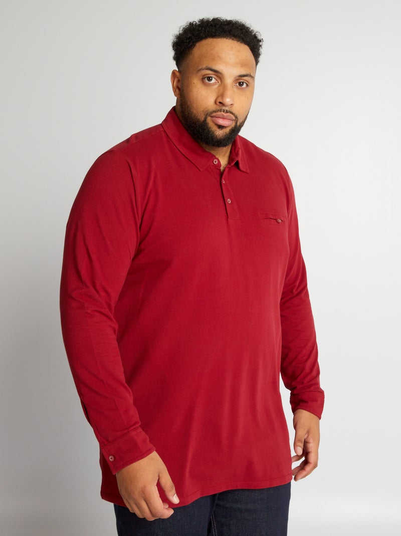 Polo en maille piqué Rouge - Kiabi