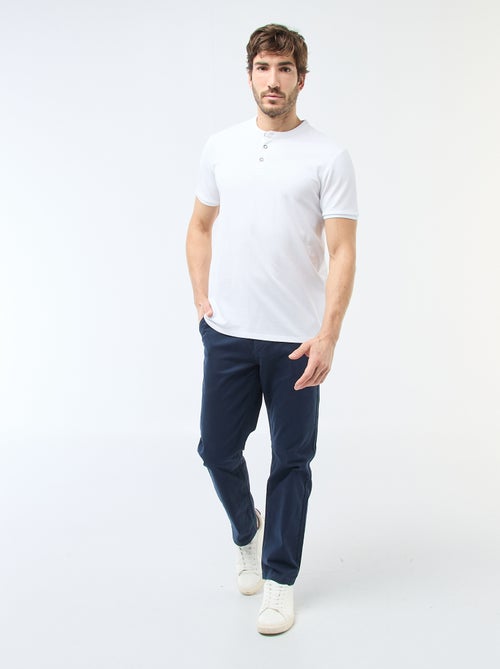 Polo en maille piquée à col tunisien Homme - Kiabi