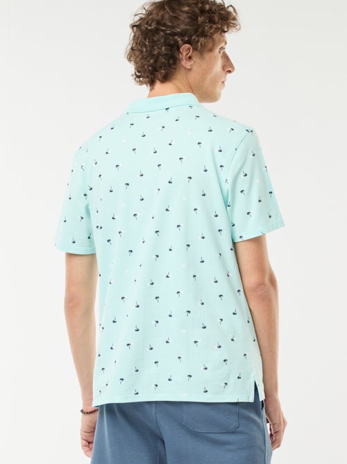 Polo en maille piquée avec motif all-over - Kiabi