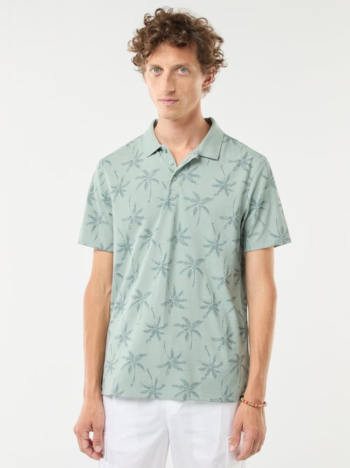 Polo en maille piquée avec motif all-over - Kiabi