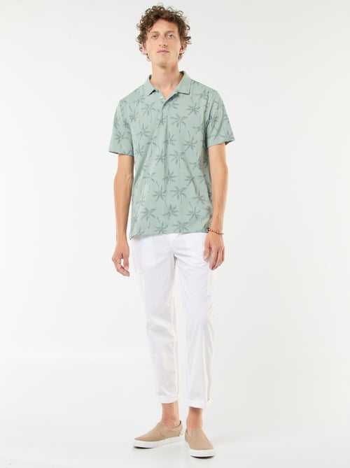 Polo en maille piquée avec motif all-over - Kiabi