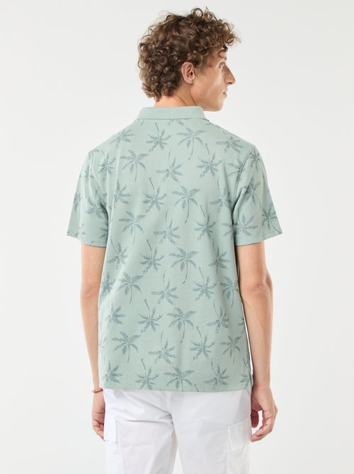 Polo en maille piquée avec motif all-over - Kiabi