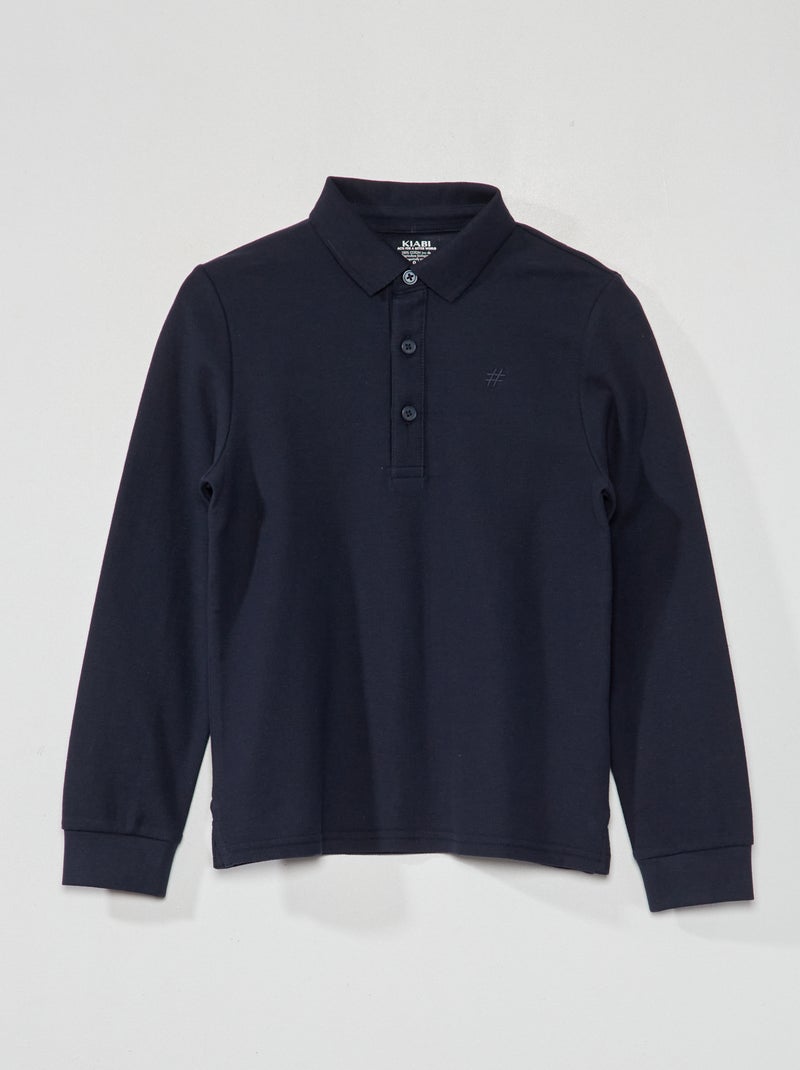 Polo en maille piquée Bleu - Kiabi