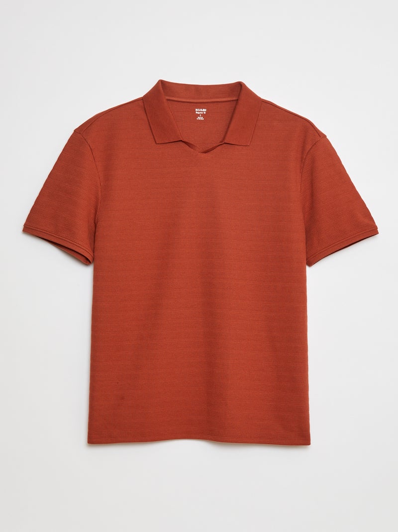 Polo en maille piquée Camel - Kiabi