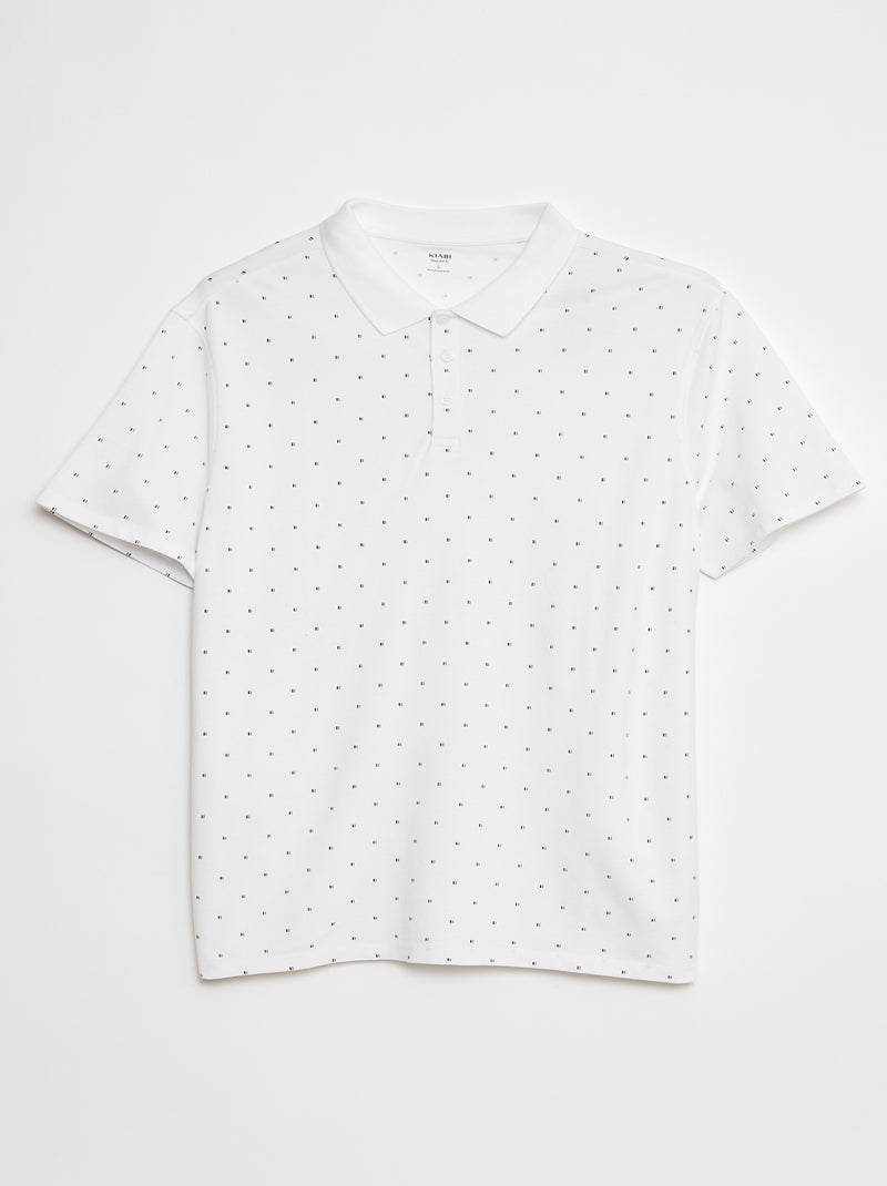 Polo en maille piquée imprimé Blanc - Kiabi