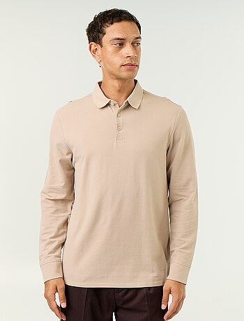 Polo en maille piquée manches longues