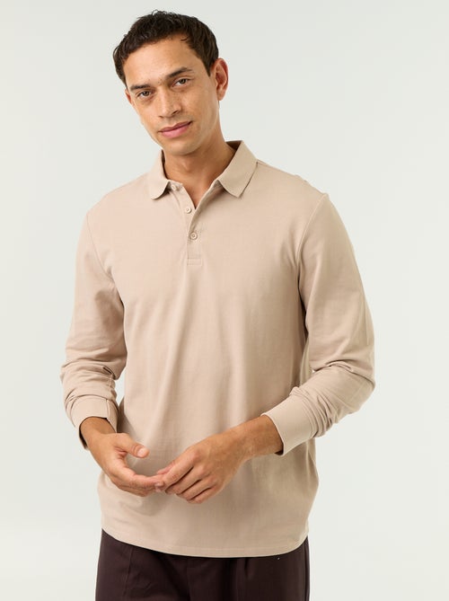 Polo en maille piquée manches longues - Kiabi Polo en maille piquée manches longues - Kiabi