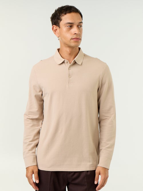 Polo en maille piquée manches longues - Kiabi Polo en maille piquée manches longues - Kiabi