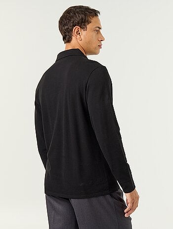 Polo en maille piquée manches longues