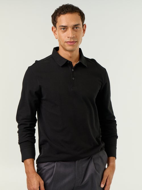 Polo en maille piquée manches longues - Kiabi Polo en maille piquée manches longues - Kiabi