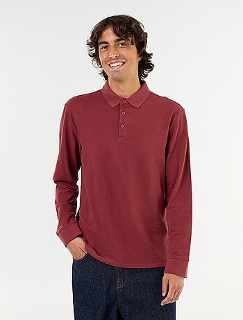 Polo en maille piquée manches longues