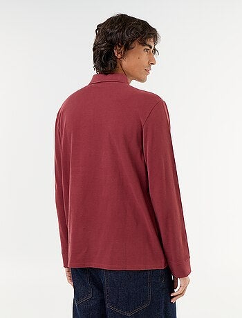 Polo en maille piquée manches longues