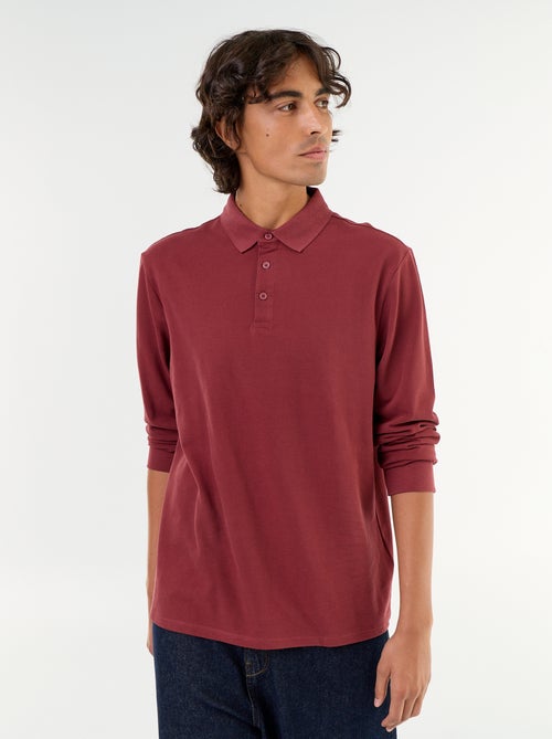 Polo en maille piquée manches longues - Kiabi Polo en maille piquée manches longues - Kiabi