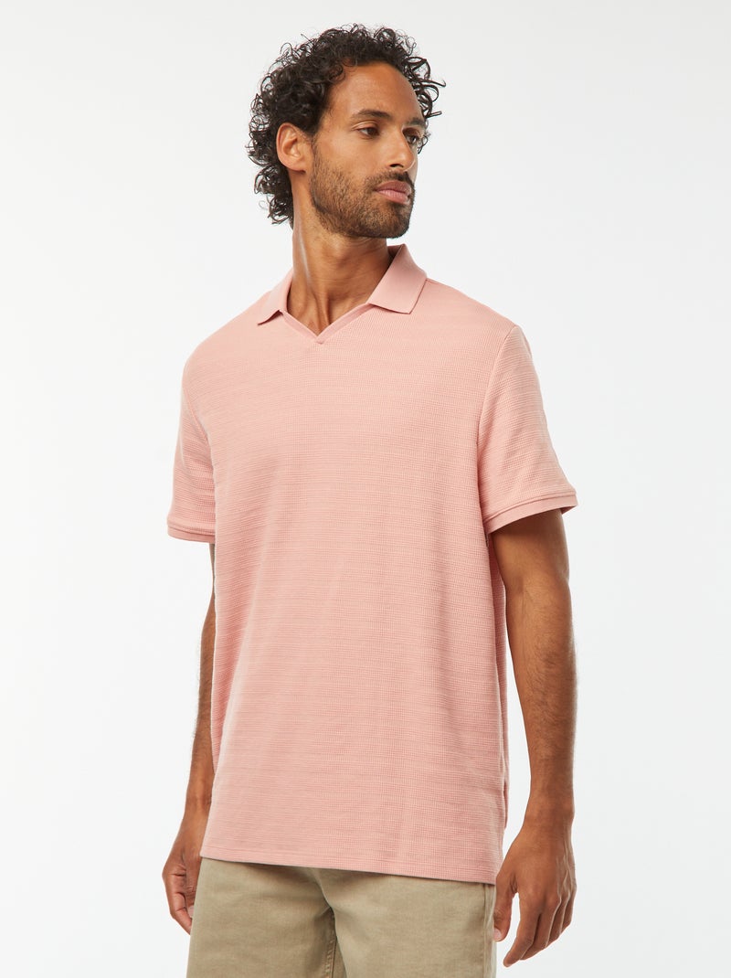 Polo en maille piquée Rose - Kiabi