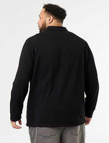 Polo en maille piquet manches longues