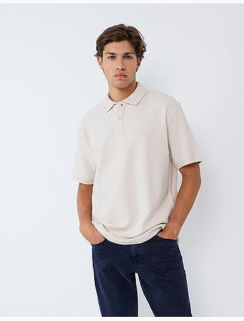 Polo en maille texturé, mo fashion