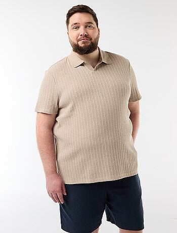 Polo en maille tricot à manches courtes