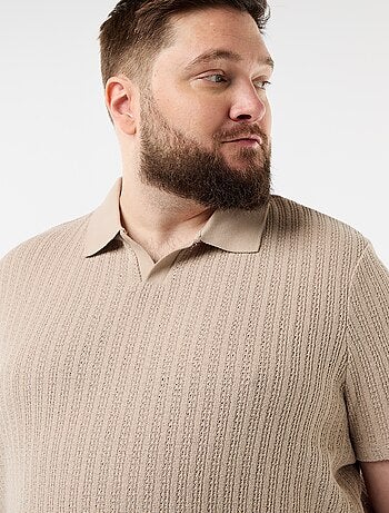Polo en maille tricot à manches courtes
