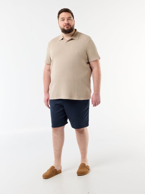 Polo en maille tricot à manches courtes - Kiabi