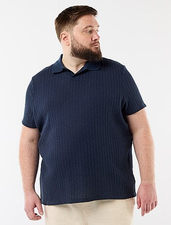 Polo en maille tricot à manches courtes