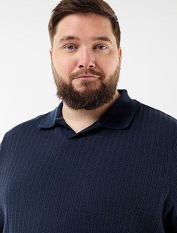 Polo en maille tricot à manches courtes