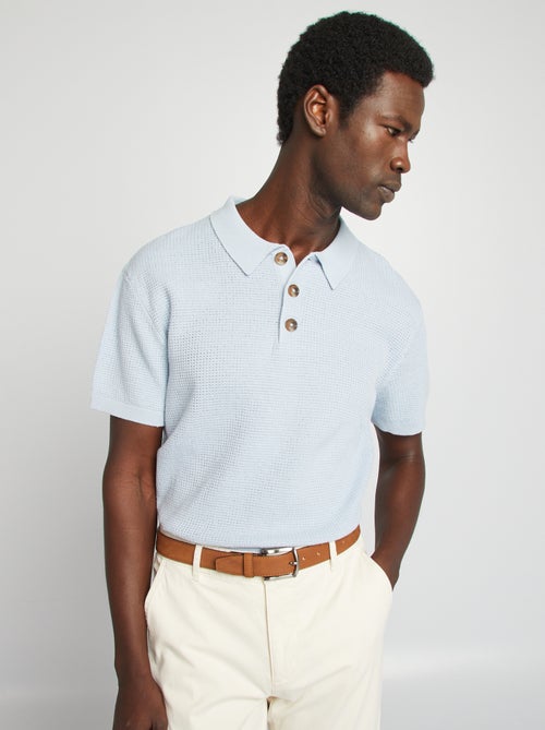 Polo en maille tricot - Kiabi