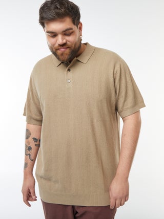 Polo en maille tricot manches courtes