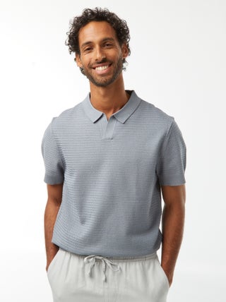 Polo en maille tricot manches courtes