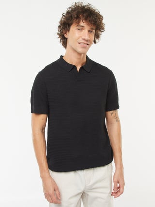 Polo en maille tricot manches courtes