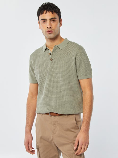 Polo en maille tricot - Kiabi