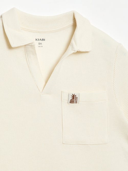 Polo en matière en nid d'abeilles - Kiabi