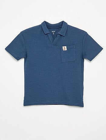 Polo en matière en nid d'abeilles