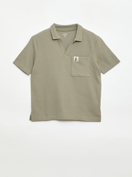 Polo en matière en nid d'abeilles - Kiabi