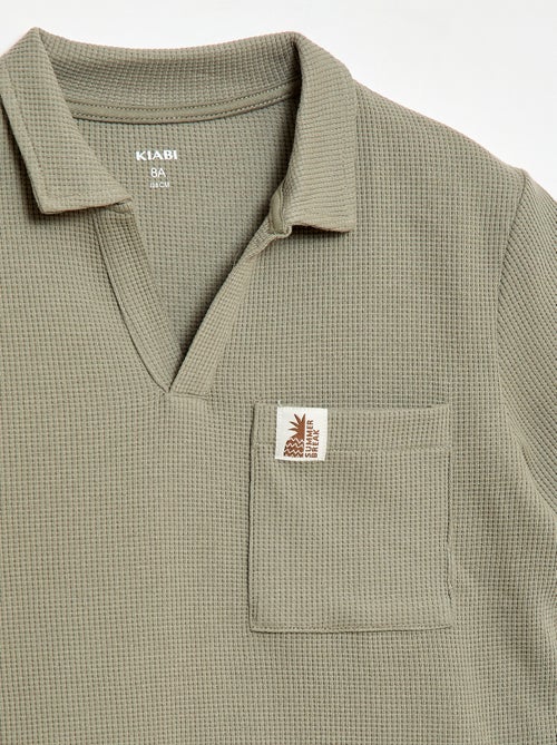 Polo en matière en nid d'abeilles - Kiabi