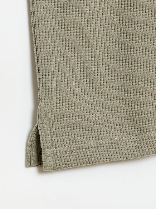 Polo en matière en nid d'abeilles - Kiabi