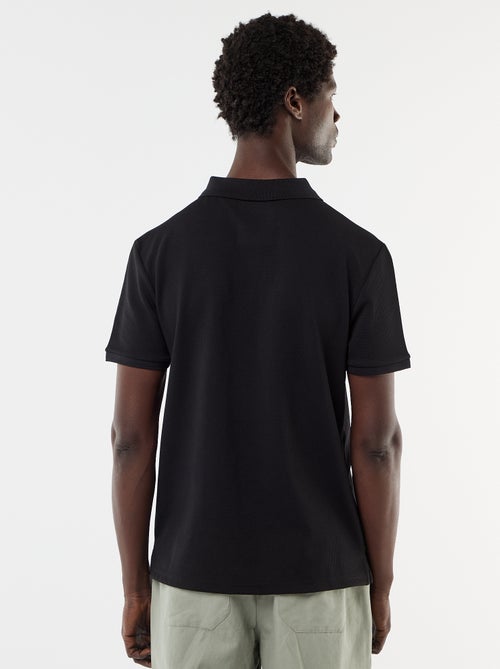 polo en nid d'abeilles avec col zippé - Kiabi