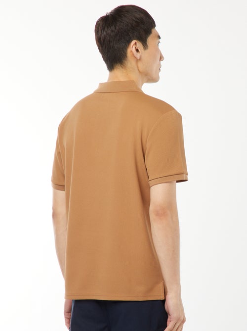 Polo en nid d'abeilles et col zippé - Kiabi