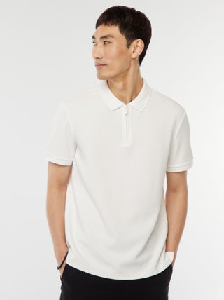 Polo en nid d'abeilles et col zippé