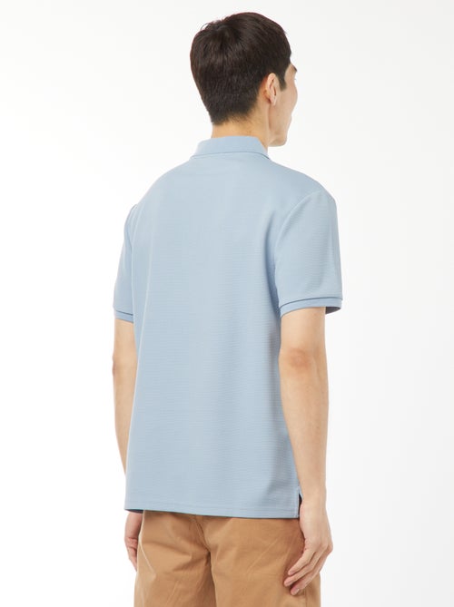 Polo en nid d'abeilles et col zippé - Kiabi